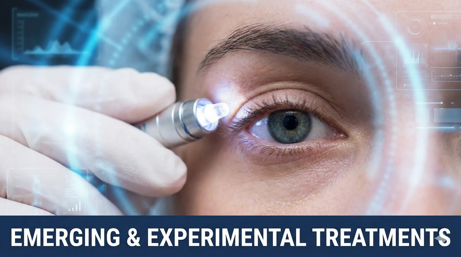 Clinical eyelid care setup with clean instruments and soft lighting.